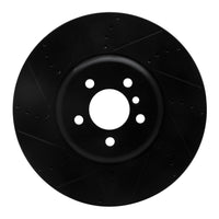 R1 Concepts R1 2009-2017 BMW 550I GT xDrive Left Front Drilled & Slotted Black Brake Rotor