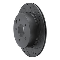 R1 Concepts R1 02-06 Infiniti Q45 Rear Right Drilled & Slotted Black Brake Rotor
