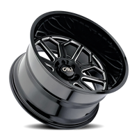 Cali Off-Road 9117 Auburn 24x14 / 8x170 BP / -76mm Offset / 125.2mm Hub Gloss Black Milled Wheel