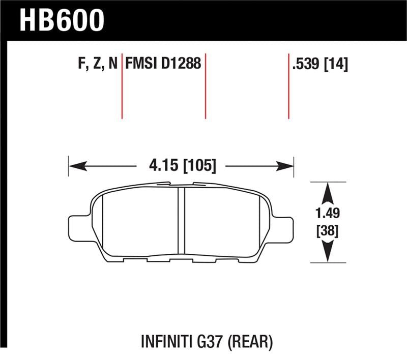 Hawk Performance Hawk Infiniti G35 Sport/G37 / 08-10 Nissan Rogue / 07-09 Sentra SE-R / 10 Sentra SE-R M/T HPS Street