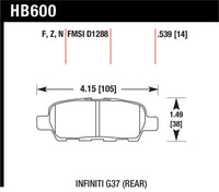 Hawk Performance Hawk Infiniti G35 Sport/G37 / 08-10 Nissan Rogue / 07-09 Sentra SE-R / 10 Sentra SE-R M/T HPS Street