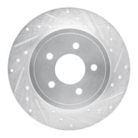 R1 Concepts R1 05-08 Ford Escape Rear Right Drilled & Slotted Silver Brake Rotor