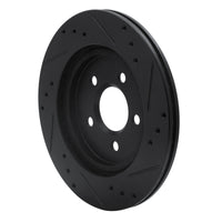 R1 Concepts R1 00-06 Ford Thunderbird Rear Left Drilled & Slotted Black Brake Rotor