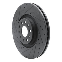 R1 Concepts R1 2022+ Volkswagen GTI Mk 8 Front Left Drilled & Slotted Black Brake Rotor