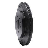 R1 Concepts R1 04-09 Cadillac SRX Rear Left Drilled & Slotted Black Brake Rotor
