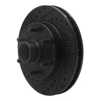 R1 Concepts R1 94-02 Chevrolet C2500 Front Left Drilled & Slotted Black Brake Rotor