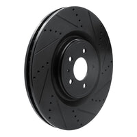 R1 Concepts R1 13-14 Ford Mustang Front Right Drilled & Slotted Black Brake Rotor