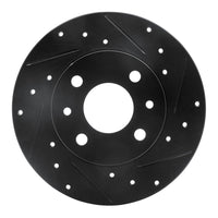 R1 Concepts R1 2009-2019 Fiat 500 (USA/Canada) Rear Right Drilled & Slotted Black Brake Rotor