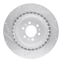 R1 Concepts R1 04-11 Cadillac STS Rear Right Drilled & Slotted Silver Brake Rotor