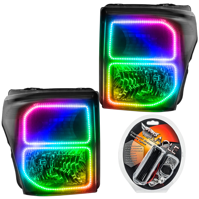 ORACLE Lighting Oracle 11-16 Ford F250/350 LED HL - Black - ColorSHIFT