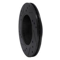 R1 Concepts R1 96-98 Nissan 240SX Front Right Drilled & Slotted Black Brake Rotor