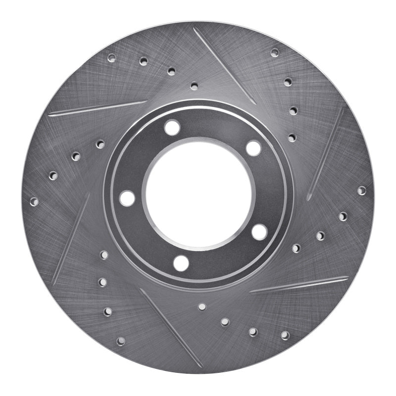 R1 Concepts R1 71-97 Jaguar XJS Front Right Drilled & Slotted Silver Brake Rotor