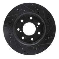 R1 Concepts R1 10-14 Ford F-150 4WD Front Left Drilled & Slotted Black Brake Rotor