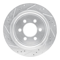 R1 Concepts R1 07-17 Ford Expedition Rear Right Drilled & Slotted Silver Brake Rotor