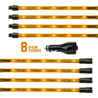 XKGLOW XK Glow Tube Single Color Underglow LED Accent Light Car/Truck Kit Amber - 8x24In