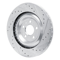 R1 Concepts R1 15-18 Porsche Macan Rear Right Drilled & Slotted Silver Brake Rotor