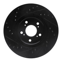 R1 Concepts R1 05-12 Acura RL Front Right Drilled & Slotted Black Brake Rotor