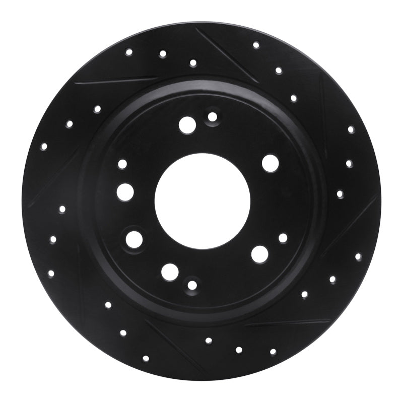 R1 Concepts R1 91-99 Acura RL Rear Right Drilled & Slotted Black Brake Rotor