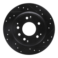 R1 Concepts R1 91-99 Acura RL Rear Right Drilled & Slotted Black Brake Rotor