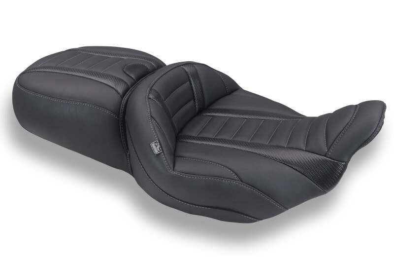 Mustang Motorcycle Mustang 23-26 Harley CVO Road Glide, Street Glide, Deluxe ST 1PC 2Up Blk w/ Gun Metal Gray Thread