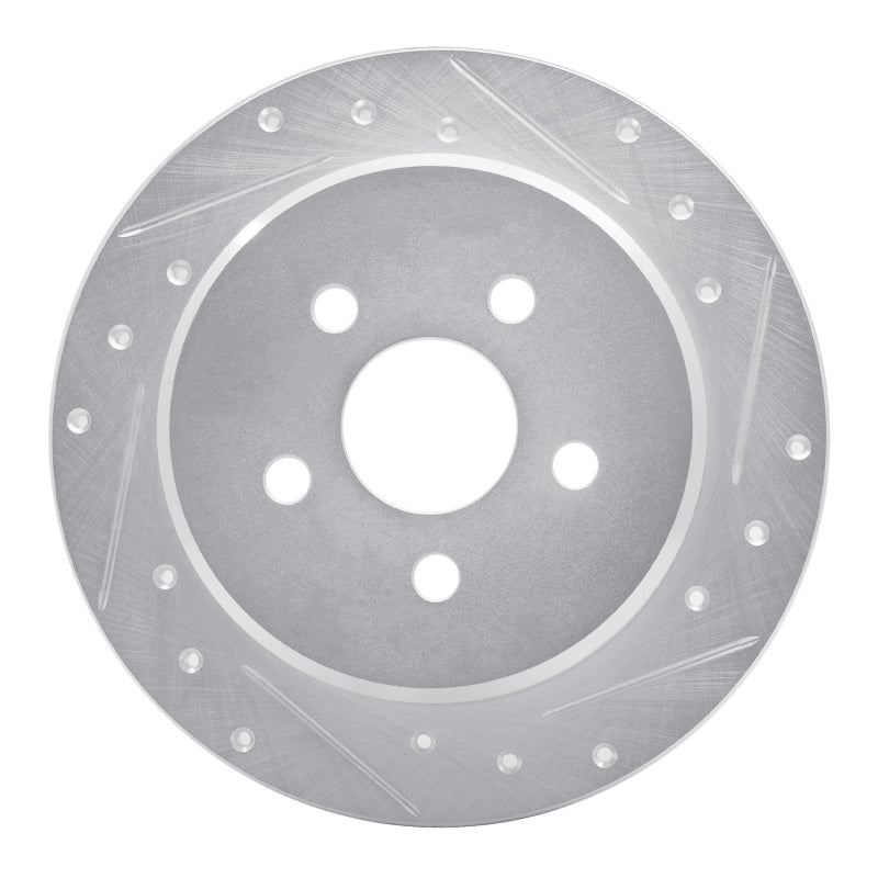 R1 Concepts R1 03-10 Chrysler PT Cruiser Rear Right Drilled & Slotted Silver Brake Rotor