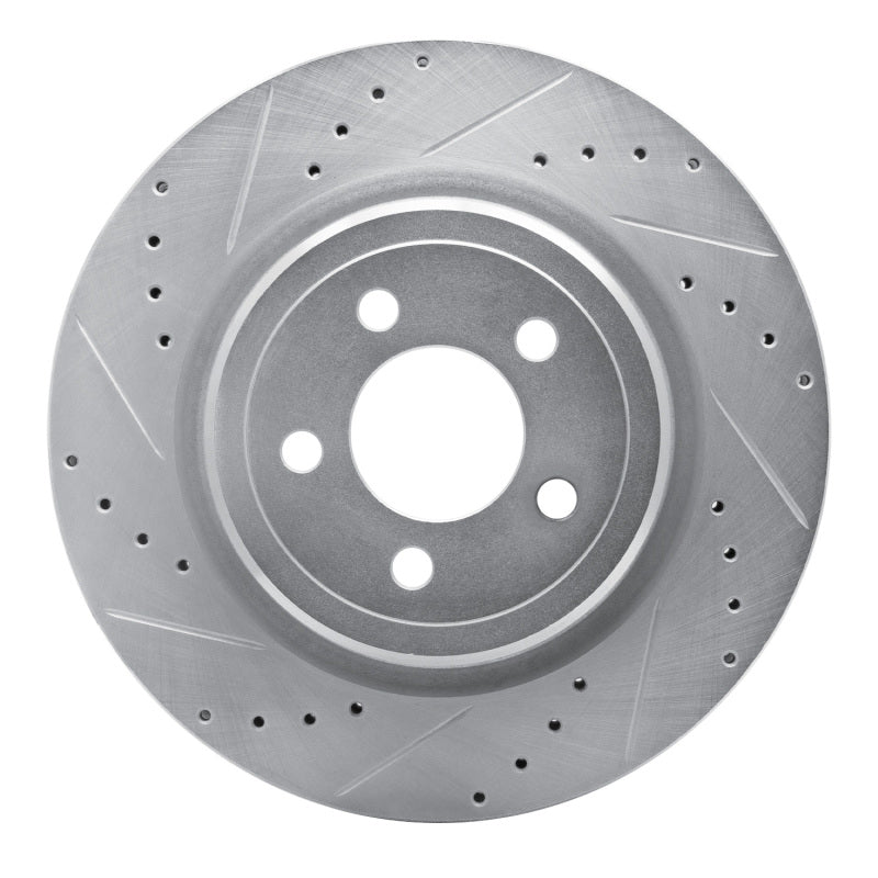 R1 Concepts R1 06-23 Dodge Magnum Rear Left Drilled & Slotted Silver Brake Rotor