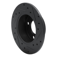 R1 Concepts R1 82-98 Audi Cabriolet Rear Left Drilled & Slotted Black Brake Rotor