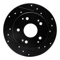 R1 Concepts R1 97-06 Acura Integra Rear Right Drilled & Slotted Black Brake Rotor