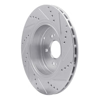 R1 Concepts R1 18-25 Genesis G70 Rear Left Drilled & Slotted Silver Brake Rotor