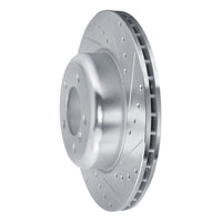 R1 Concepts R1 09-16 BMW Z4 Front Right Drilled & Slotted Silver Brake Rotor