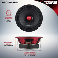 DS18 6.5in 250 Watts RMS 4 ohm Mid-Range Loudspeaker Bullet Loudspeaker