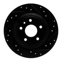 R1 Concepts R1 13-20 Ford Fusion Rear Right Drilled & Slotted Black Brake Rotor