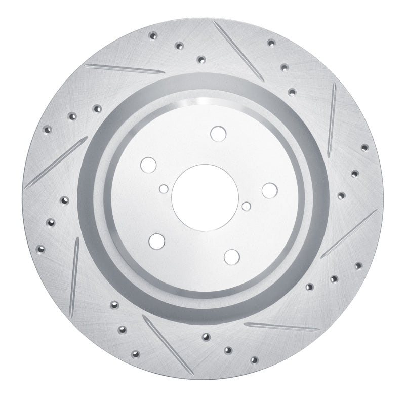 R1 Concepts R1 19-25 Subaru ASCENT Rear Right Drilled & Slotted Silver Brake Rotor