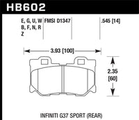 Hawk Performance Hawk 10-11 Infiniti FX50 / 09-10 G37 / 09-10 Nissan 370Z DTC-70 Race Rear Brake Pads
