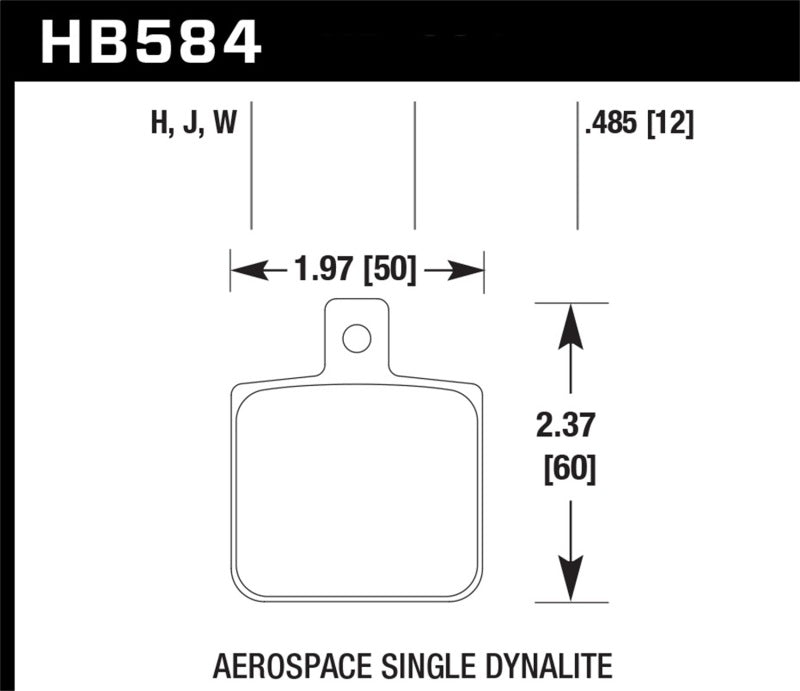 Hawk Performance Hawk Aerospace Single Dynalite 12mm Thickness HPS Street Brake Pads