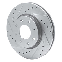 R1 Concepts R1 04-09 Kia SPECTRA5 Front Left Drilled & Slotted Silver Brake Rotor