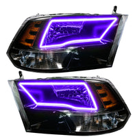 ORACLE Lighting Oracle 09-17 RAM 1500 TRX/SLT Quad Pre-Assembled Headlights - Blk Housing - ColorSHIFT