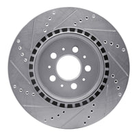 R1 Concepts R1 04-07 Volvo S60 Rear Right Drilled & Slotted Silver Brake Rotor