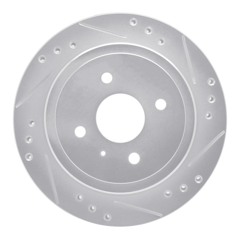 R1 Concepts R1 83-89 Isuzu Impulse Rear Right Drilled & Slotted Silver Brake Rotor
