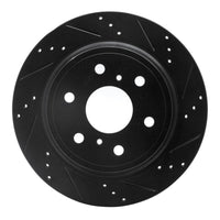 R1 Concepts R1 07-20 Cadillac Escalade Rear Right Drilled & Slotted Black Brake Rotor