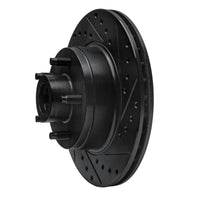 R1 Concepts R1 74-80 Ford Granada Front Right Drilled & Slotted Black Brake Rotor