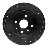 R1 Concepts R1 04-10 Chevrolet Epica (USA/Canada) Rear Left Drilled & Slotted Black Brake Rotor