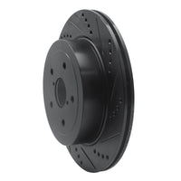 R1 Concepts R1 05-07 Subaru Impreza Rear Right Drilled & Slotted Black Brake Rotor