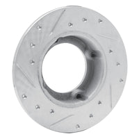 R1 Concepts R1 73-79 Honda Civic Wagon Front Right Drilled & Slotted Silver Brake Rotor