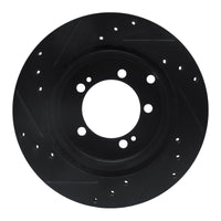 R1 Concepts R1 92-96 Mitsubishi DIAMANTE Rear Right Drilled & Slotted Black Brake Rotor