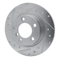 R1 Concepts R1 13-16 Mini Cooper Countryman Rear Left Drilled & Slotted Silver Brake Rotor