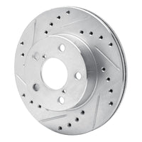R1 Concepts R1 93-96 Subaru Impreza Front Left Drilled & Slotted Silver Brake Rotor