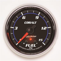 AutoMeter Gauge Fuel Press 2-5/8in. 15PSI Stepper Motor W/ Peak & Warn Cobalt