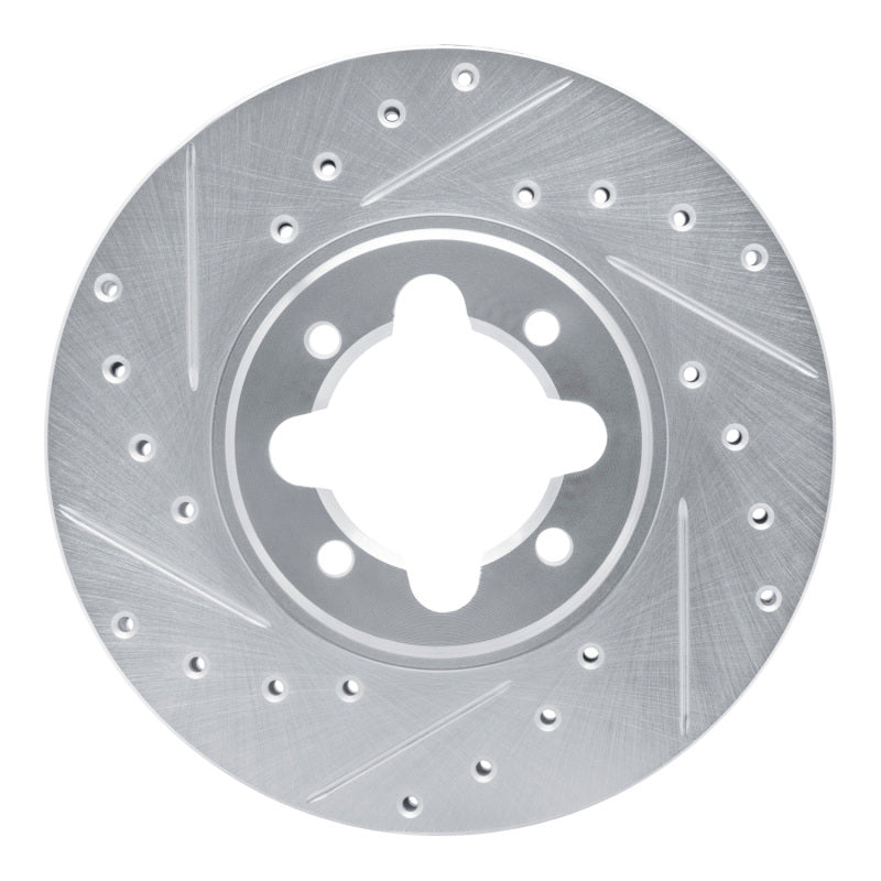 R1 Concepts R1 82-85 Toyota Celica Front Left Drilled & Slotted Silver Brake Rotor