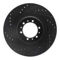 R1 Concepts R1 98-04 Mitsubishi Montero Front Left Drilled & Slotted Black Brake Rotor